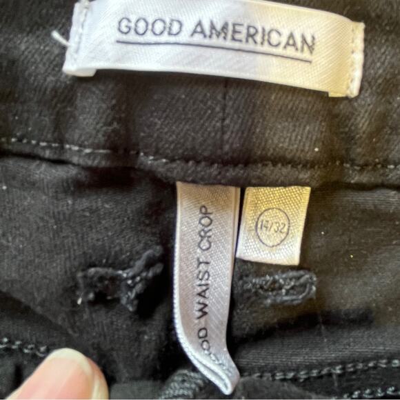 Good American Good Waist Crop Length Straight Leg High Waisted Jeans Size 14/32 - Picture 6 of 12
